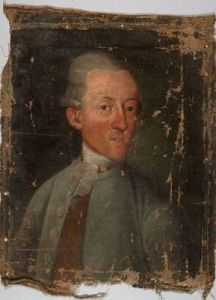 Andrej Janez Herrlein,Portret moža v modrem suknjiču,2. pol. 18. stol.,olje na platnu,